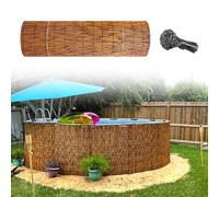 Clôture d'intimité d'extérieur en bambou avec attaches de câble - Brise-vue pour terrasse et balcon - Hauteur réglable de 50 à 160 cm - Paravent décoratif en bambou pour jardin et arrière-cour (150 x