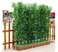 Clôture d'intimité en bambou artificiel pour intérieur/extérieur, 1,2 m de haut x 1,5 m de base, parfait pour balcon, jardin, terrasse, 24 poteaux