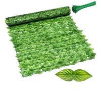 Clôture d'intimité extensible en lierre artificiel - 50 x 300 cm et 100 x 300 cm - Paravent mural en faux vert pour hôtel, galerie, décoration de terrasse, installation facile, séparateur vert clair.