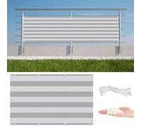 Clôture d'intimité extérieure à rayures pour balcon - 0,9 x 12 m - Clôture d'intimité extérieure avec œillets en nylon - Parfaite pour l'ombre de l'arrière-cour et du jardin - Protection contre les