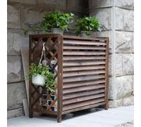 Clôture d'intimité for climatiseur Unité de cadre de climatiseur en bois extérieur Housse de protection de climatisation en bois Support for plantes de balcon Clôtures autoportantes Présentoir décorat