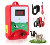 Clôture Électrique 10Km,Électrificateur Clôture Électrique 12V 1.5J,avec LCD Display,Clôture Électrique pour Animaux,Chien,Sanglier,Chevaux,Mouton