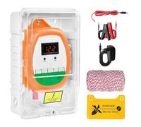 Cloture Electrique de 10 km Clôture électrique Kit : 1 électrificateurs + 1 fil canducteurs 200 m 2,2 mm² + 1 étui étanche - Clôture électrique pour bétail, chevaux, bergers (Orange)