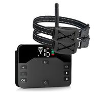 Clôture Électrique Sans Fil - 2 En1 Clôtures Anti-Fugue pour Chiens - portée contrôlable de 20 à 300 m - IPX65 Étanche - Noir