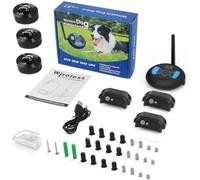 Clôture électrique sans Fil Rechargeable pour Chien de 200 m, étanche IP68, Mode d'entraînement avec bip + Choc, Ensemble émetteur et Collier(Convient pour 2 Chiens)