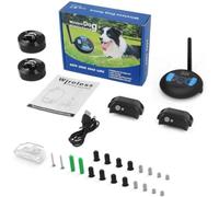 Clôture électrique sans Fil Rechargeable pour Chien de 200 m, étanche IP68, Mode d'entraînement avec bip + Choc, Ensemble émetteur et Collier(Convient pour 3 Chiens)