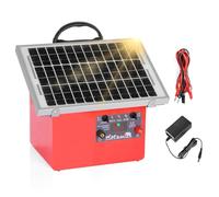 Clôture électrique solaire 12V, 0,5J/9,5KV pour 2 à 32 km, avec panneau solaire 7,5W, batterie au plomb 12V 7Ah et kit de mise à la terre, idéale pour bovins, moutons, volailles et animaux divers