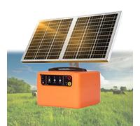 Clôture Électrique Solaire 48KM, Électrificateur de 0,3 J-1,5 J, Tension 6 KV-12 KV ajustable, pour la écurisée des Animaux Ferme, Bétail et Volaille dans les Exploitations Agricoles