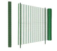 Clôture électrique verte de 30 m de long x 100 cm de haut avec 30 piquets de 115 cm de haut, clôture mobile en plastique pour clôture de délimitation, filet pour volaille, clôture pour poules, clôture