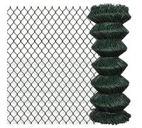Clôture en acier à maillons de chaîne - 1 x 25 m - Vert - Matériel vert - Clôture de cage à poulets - Fil soudé pour cage à oiseaux, filet de gopher, maille lapin, serpent - Filet de volaille