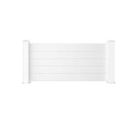 Clôture en aluminium blanche - CASANOOV - NIESEN - Kit complet - 188 6 x 89 cm - 2 poteaux aluminium - 5 lames aluminium