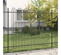 vidaXL Clôture en arc à pointe Dronten – Acier enduit de poudre décorative Noir