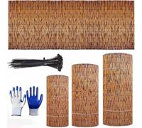 Clôture en Bambou Naturel,Cache Vue Jardin Privé,Canisse Bambou Fendu Imperméable,Paravent Balcon Bambou avec Attaches,Natte en Roseau Facile À Installer pour Exterieur Terrasse Maison(130x900cm)