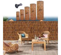 Clôture en bambou naturel pour balcon et jardin, clôture décorative pour terrasse, 1,53 x 5 m, utilisation en extérieur