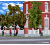 Clôture En Bois Avec Base Maçonnée Et 3 Portes Doubles HO Gauge Kibri Kit 38630