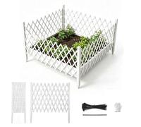 Clôture en Bois Barrière De Sécurité Extensible, Clôture Occultante De Jardin, Panneau De Clôture Extensibles, Treillis Jardin en Bois Extérieure Hauteur 50 70 90 120 150cm(Blanc,H150 x L220cm)