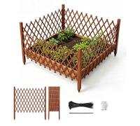 Clôture en Bois Barrière De Sécurité Extensible, Clôture Occultante De Jardin, Panneau De Clôture Extensibles, Treillis Jardin en Bois Extérieure Hauteur 50 70 90 120 150cm(Brun,H180 x L220cm)