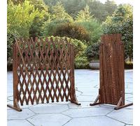 Clôture en bois rétractable pour intérieur et extérieur, largeur 34cm-160cm, clôture en treillis de jardin en bois pour écran végétal, barrière décorative pour animaux de compagnie ( Color : Natural ,