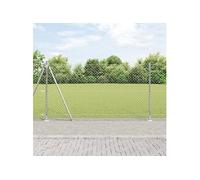 Clôture en chaîne - 7 poteaux, 1.2x10 m en acier galvanisé 3351286