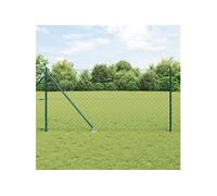 Clôture en Chaîne avec 7 Piquets 1,4 x 10 m en Acier Galvanisé 3351151