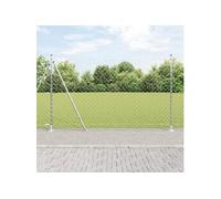 Vidaxl Clôture En Chaîne Avec 7 Poteaux Flangés 1,6x10 M En Acier Galvanisé