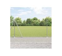 Clôture en chaîne avec 7 poteaux flanqués 1,2x10 m en acier galvanisé 3351294