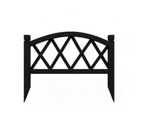 Clôture en contreplaqué bois massif | Limites de jardin multicolores 58,5 x 43 cm : allées, zones végétales, exposition de fleurs.(Black)