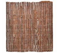 Clôture en écorce marron 100 x 600 cm - Clôture en pin naturel pour jardin et terrasse - Brise-vue rustique pliable - Idéal pour le printemps et l'été - Installation facile
