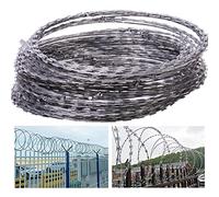 Clôture en Fil barbelé galvanisé pour Jardin - Fil de sécurité à Double Spirale, Alternative résistante au Fil barbelé et au Fil Concertina - 20 m pour Une Protection renforcée