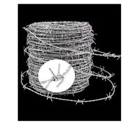 Clôture en Fil de Fer barbelé Double Brin crypté, clôture de sécurité galvanisée Extensible Facile à Installer pour postes frontières et Protection périmétrique
