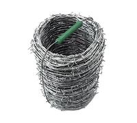 Clôture en Fil de Fer barbelé en Acier Inoxydable de 300 m, Conception à 4 Points pour Les travaux manuels et la Dissuasion des Animaux, Double Brin Durable pour Une sécurité Accrue, finiti