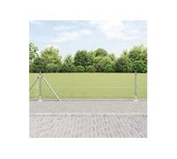 Clôture en fil soudé avec 13 poteaux à bride 0,5x100 m Acier galvanisé 3352373