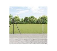 Clôture en fil soudé avec 13 poteaux à talon Gris 1,2x25 m Acier 3352559