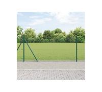 vidaXL Clôture en fil soudé avec 13 poteaux verts 0,8 x 25 m en acier