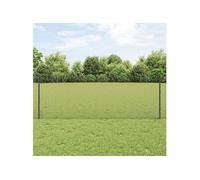 Clôture en fil soudé avec 22 poteaux gris 0.8x50 m en acier 3336629