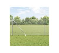 vidaXL Clôture en fil soudé – 7 poteaux en pointe – 1,2 x 10 m – Acier galvanisé – Gris