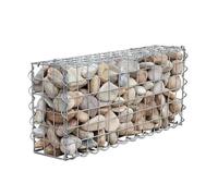 Clôture en gabion en fil de pierre galvanisée - 10 x 10 cm - Barrière décorative en maille métallique pour aménagement paysager extérieur et solutions d'intimité