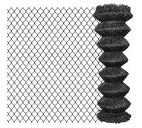 Clôture en grillage - 25 x 1,25 m - Acier revêtu de PVC - Gris - Largeur des mailles : 60 x 60 mm - Kit de clôture de jardin robuste pour jardin et terrain - Résistant aux intempéries