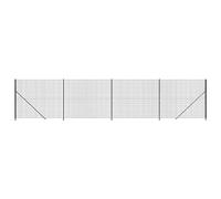 Clôture en grillage anthracite 2 x 10 m avec bride de sol - Clôture brise-vue stable pour jardin, terrasse et terrain - Résistant aux intempéries et durable