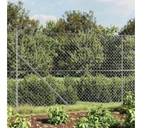 Clôture en grillage avec douilles de sol, argentées, 1,6 x 10 m, en acier galvanisé, largeur de maille 60 x 60 mm, clôture robuste pour jardin et enclos pour animaux