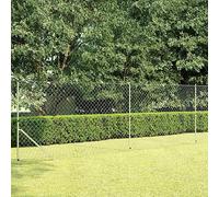 Clôture en grillage avec poteaux en acier galvanisé - 15 x 1,5 m - Argenté - Kit complet pour jardin, terrasse, écran de confidentialité extérieur