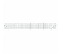Clôture en grillage vert 1,1 x 10 m avec piquets de sol - Brise-vue stable pour jardin, terrasse et terrain - Résistant aux intempéries et durable
