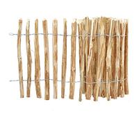 Clôture en lattis en bois de noisetier - Hauteur : 100 cm - Longueur : 5 m - Espacement entre les lattes : 4 à 6 cm - Résistant aux intempéries