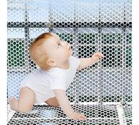 Clôture en maille plastique blanche, balcon en maille, sécurité enfant, hexagone fixé avec joint de clôture for volaille, cadre en maille for fenêtre, artisanat(1x5m/3.3x16.4ft)