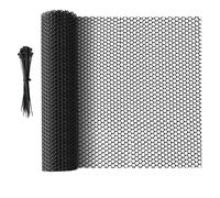 Clôture en Maille Plastique Noir, 15 m x 40 cm, Filet Polyvalent pour Protection des Arbres, Barrière pour Chats, Chiens, Lapins et Plantes