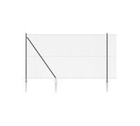 vidaXL Clôture en maillon – 13 poteaux en pointe 1,6 x 25 m acier galvanisé