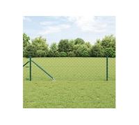 Vidaxl Clôture En Maillon Avec 7 Poteaux À Pointe 0,8x10 M En Acier Galvanisé