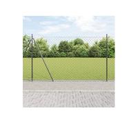 Vidaxl Clôture En Maillon Chaîné Avec 7 Poteaux Flasqués 1,5x10 M En Acier Galvanisé