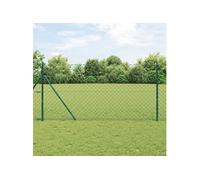 Clôture en maillon de chaîne avec 13 poteaux 1,2 x 25 m en acier galvanisé vert 3351090
