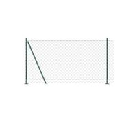 Vidaxl Clôture En Maillon De Chaîne Avec 7 Poteaux Flangés 1,2x10 M Acier Galvanisé